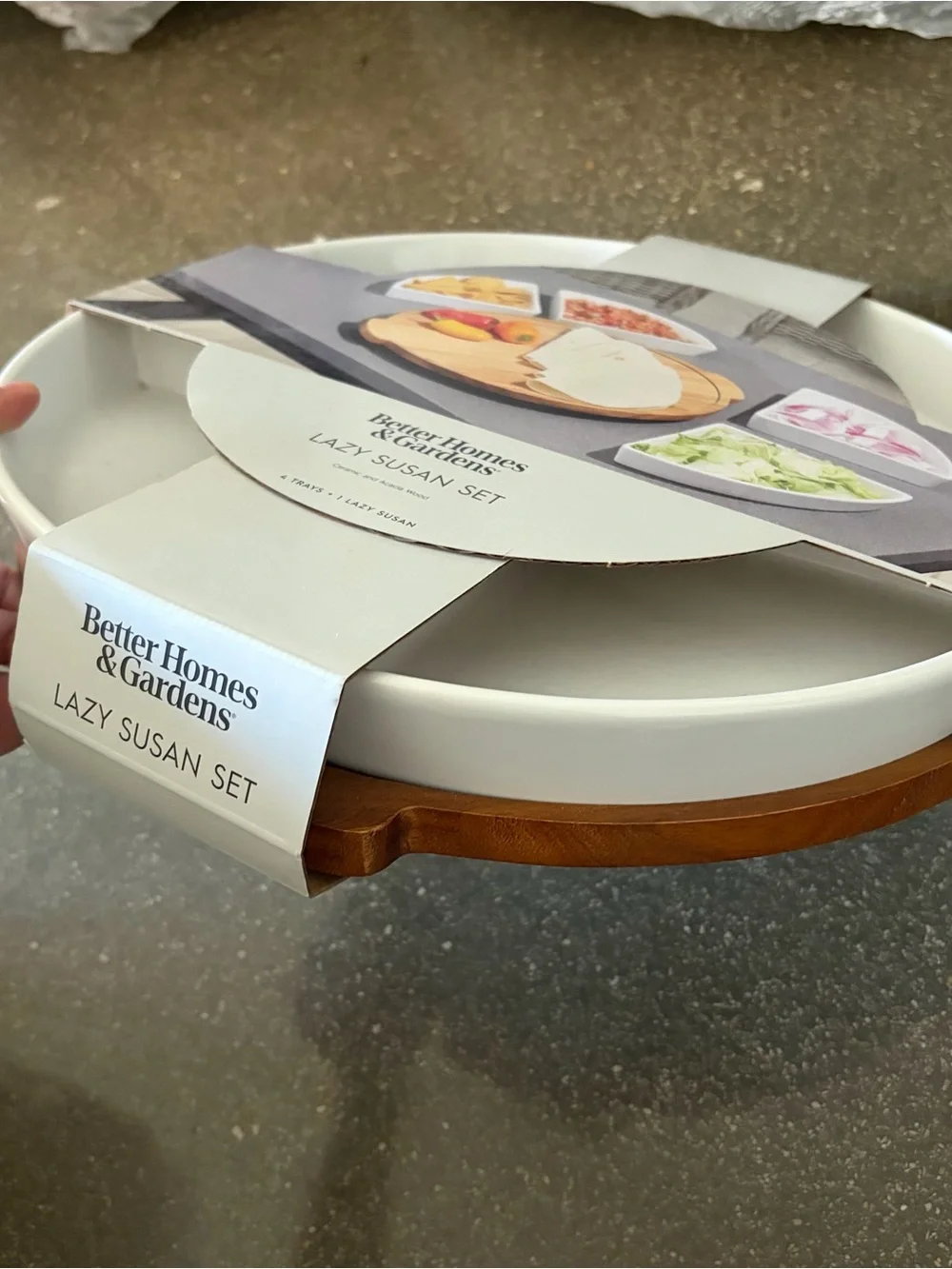 NEW Better Homes & Gardens Lazy Susan Set - White and Wood